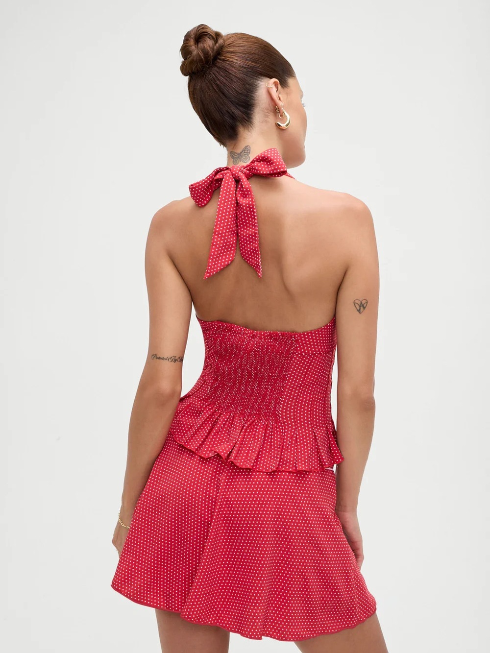Frankie’s Bikinis Red Polka Dot Halter- size xl - Picture 2 of 5